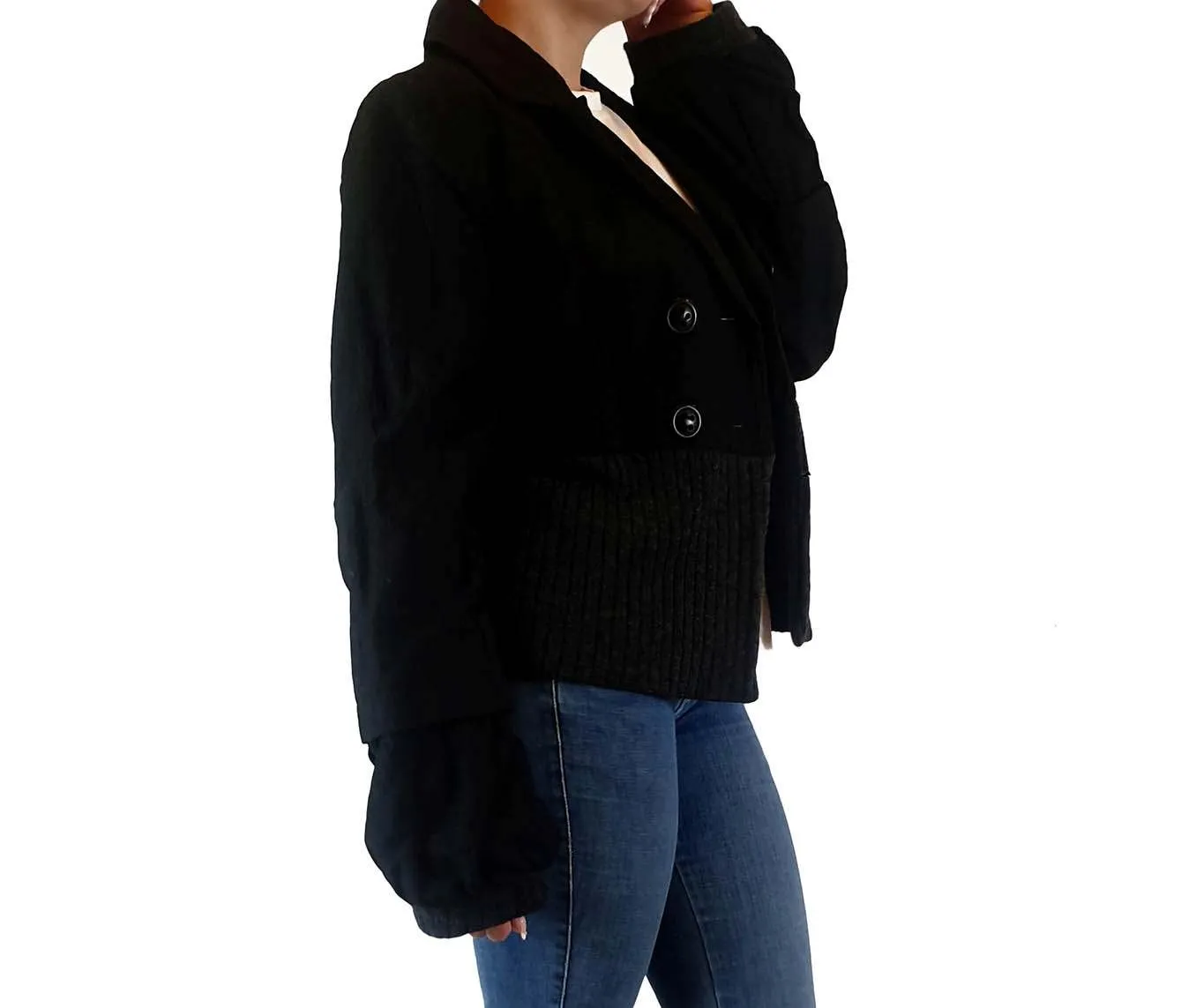 Yamamoto wool mix metallic flecked jacket made in NZ size 12 (best fits AU 10)
