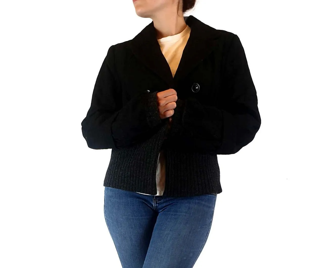 Yamamoto wool mix metallic flecked jacket made in NZ size 12 (best fits AU 10)