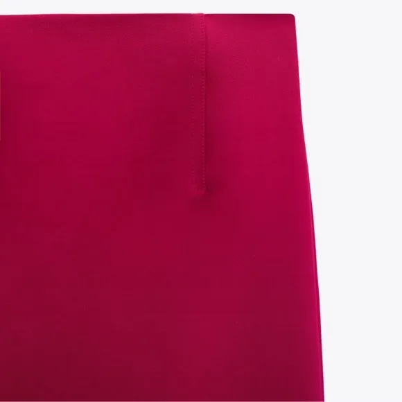 Zara EUC Fuchsia Pencil Midi Skirt Size M Split High Waist Tube Bodycon