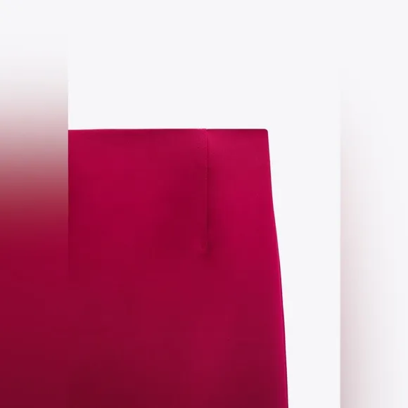 Zara EUC Fuchsia Pencil Midi Skirt Size M Split High Waist Tube Bodycon
